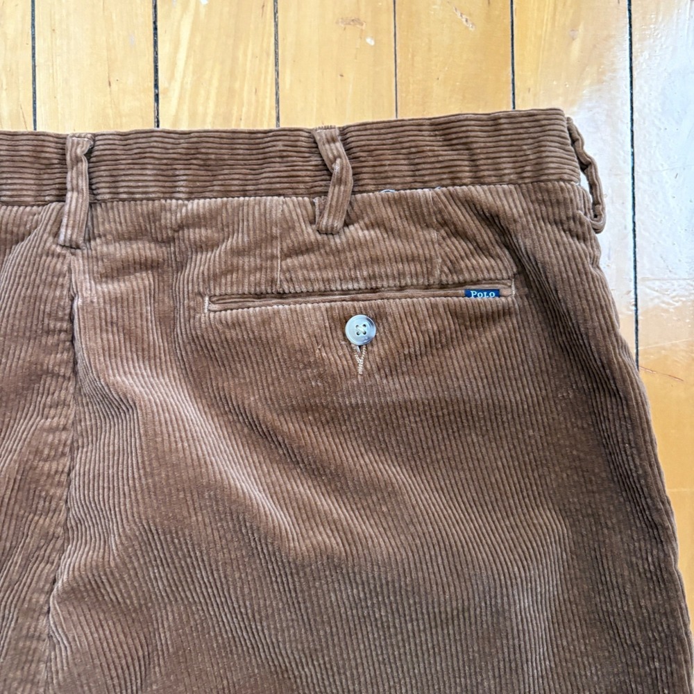 Polo Ralph Lauren Pants Mens 36x29 Brown Corduroy Classic Fit Preppy - Picture 10 of 11